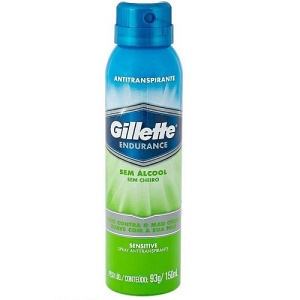 Desodorante aerosol sem cheiro Gillette Endurance 150ml. Desodorante aerosol sem cheiro Gillette Endurance 150ml.