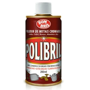 Polidor de metais líquido Polibril metais cromados 200ml. Polidor de metais líquido Polibril metais cromados 200ml.