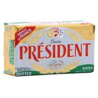 Manteiga com sal Président tablete 200g.
