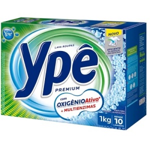Sabão em pó Ypê premium oxigênio ativo multi enzimas 800g Sabão em pó Ypê premium oxigênio ativo multi enzimas 800g