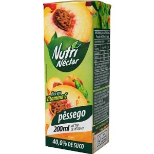 Suco pronto de pêssego Nutri Néctar 200ml. Suco pronto de pêssego Nutri Néctar 200ml.