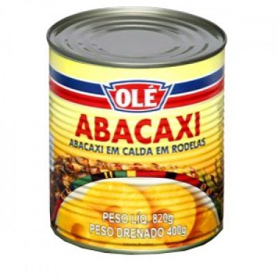 Abacaxi em calda Olé 850g. Abacaxi em calda Olé 850g.