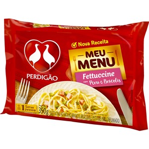 Fettuccine com peru e brócolis Meu Menu Perdigão 300g. Fettuccine com peru e brócolis Meu Menu Perdigão 300g.