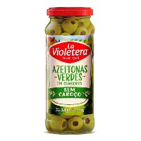 Azeitona verde  sem caroço vidro La Violetera 175g