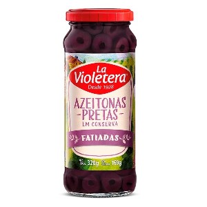 Azeitona preta fatiada vidro La Violetera 200g Azeitona preta fatiada vidro La Violetera 200g
