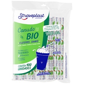 Canudo Bio flexível shake Strawplast 100x1 Canudo Bio flexível shake Strawplast 100x1