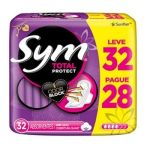 Absorvente Sym Cobertura Suave Com Abas 32x1 Absorvente Sym Cobertura Suave Com Abas 32x1