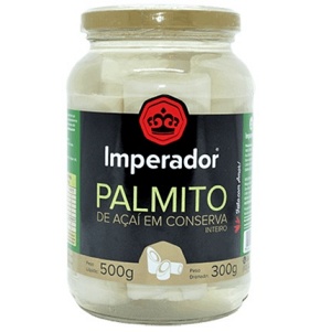 Palmito inteiro de açaí Imperador 500g. Palmito inteiro de açaí Imperador 500g.