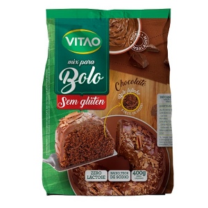 Mistura para bolo de chocolate sem glúten zero lactose Vitao 400g Mistura para bolo de chocolate sem glúten zero lactose Vitao 400g