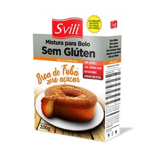 Mistura para bolo de fubá sem glúten zero açucar Svili 200g