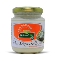 Manteiga de coco sabor manteiga sem glúten Natural Life 210g