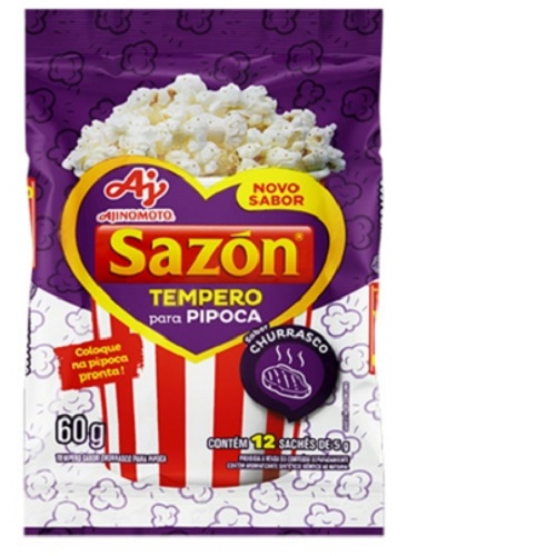 Tempero em pó p/ pipoca sabor Churrasco Sazón 60g Tempero em pó p/ pipoca sabor Churrasco Sazón 60g