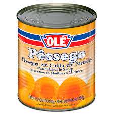 Pêssego em calda  Lata Olé 800g