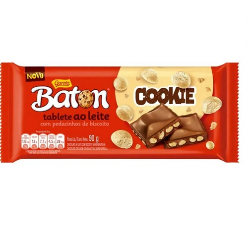 Chocolate Baton Cookie ao leite Garoto 90g Chocolate Baton Cookie ao leite Garoto 90g