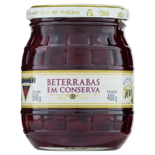 Beterraba em Conserva Hemmer Vidro 400g Beterraba em Conserva Hemmer Vidro 400g