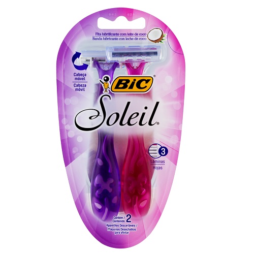 Aparelho de Barbear BIC Soleil Três Lâminas com 2 Unidades Aparelho de Barbear BIC Soleil Três Lâminas com 2 Unidades