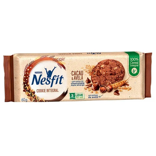 Cookie Nesfit Cacau e Avelã Integral 60g Cookie Nesfit Cacau e Avelã Integral 60g