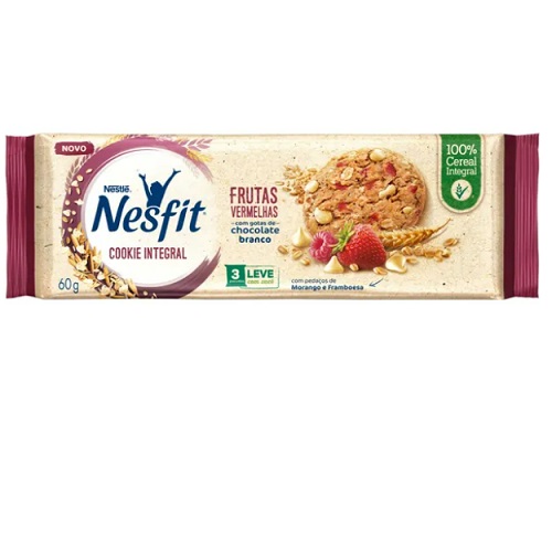 Cookie Nesfit Frutas Vermelhas Integral Nestlé 60g Cookie Nesfit Frutas Vermelhas Integral Nestlé 60g