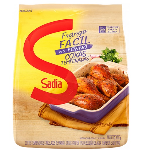 Coxa de Frango Congelado e Temperado Sadia Fácil 800g Coxa de Frango Congelado e Temperado Sadia Fácil 800g