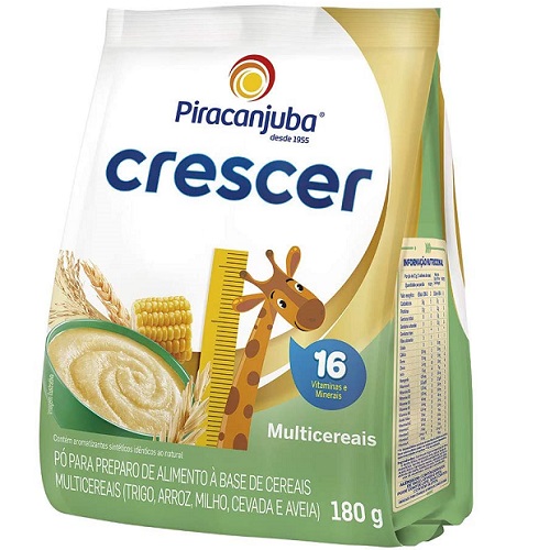 Cereal Infantil Crescer Multicereais Piracanjuba 180g Cereal Infantil Crescer Multicereais Piracanjuba 180g