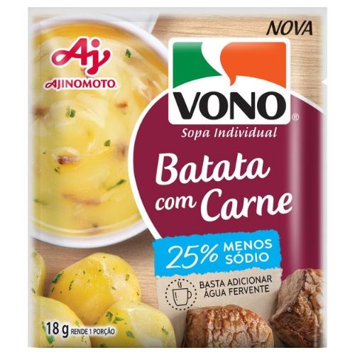 Sopa Vono Batata Com Carne 25% Menos Sódio 18g Sopa Vono Batata Com Carne 25% Menos Sódio 18g