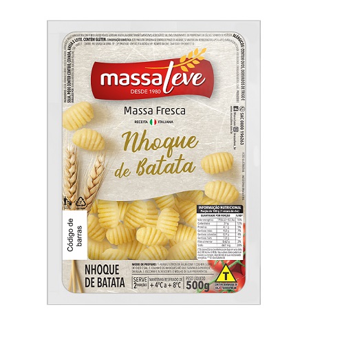 Massa Fresca de Nhoque e Batata Massa Leve 500g Massa Fresca de Nhoque e Batata Massa Leve 500g