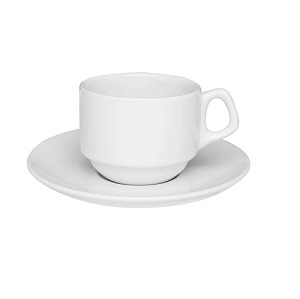 Xícara com pires de porcelana Oxford 75 ml