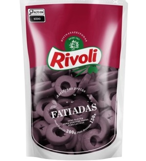 Azeitona preta fatiada Rivoli 300g/150g