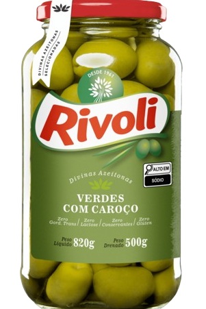 Azeitona verde com caroço Rivolli 360g 