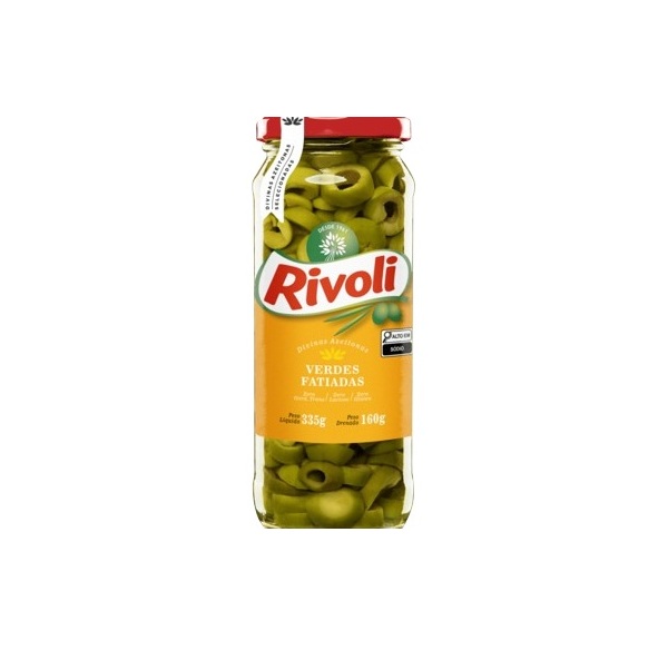 Azeitona verde fatiada Rivoli 160g Azeitona verde fatiada Rivoli 160g
