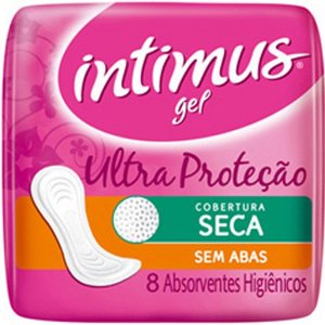 Absorvente Intimus gel Ultra Proteção sem abas cobertura seca Absorvente Intimus gel Ultra Proteção sem abas cobertura seca