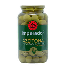 Azeitona verde com caroço Imperador 500g.